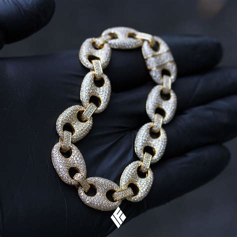 gucci link bracelet iced out|14k gucci link necklace.